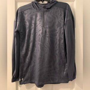 Woman's under armour locker emboss gray 1/4 zip hoodie